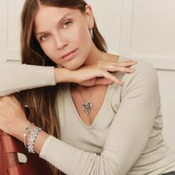 Alcazar Duet Heart Necklace 5 Alcazar Duet Heart Necklace -ANA Accessories Shop alcazar duet heart necklace silver 2