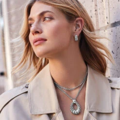 Athena Scalloped Convertible Necklace -ANA Accessories Shop athena scalloped convertible necklace silver 6