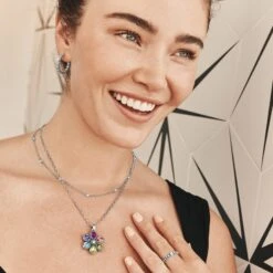 Bellissima Fiore Reversible Necklace -ANA Accessories Shop bellissima fiore reversible necklace silver multi 4