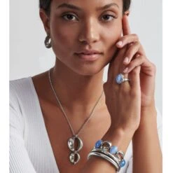 Blue Moon Link Bracelet -ANA Accessories Shop blue moon link bracelet silver blue 4