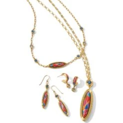 Colormix Jewel French Wire Earrings -ANA Accessories Shop colormix jewel french wire earrings gold multi 2