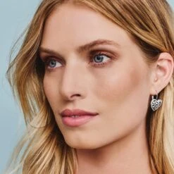 Contempo Heart Leverback Earrings -ANA Accessories Shop contempo heart leverback earrings silver 3