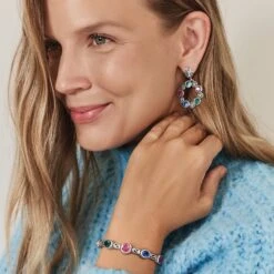 Elora Gems Bar Bracelet -ANA Accessories Shop elora gems bar bracelet silver multi 2 edb07aa5 8f37 40c7 b975 6b6553d6c3a5