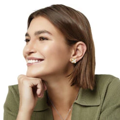 Entrata Square Post Earrings 6 Entrata Square Post Earrings -ANA Accessories Shop entrata square post earrings silver gold 2