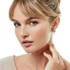 Entrata Square Post Earrings 7 Entrata Square Post Earrings -ANA Accessories Shop entrata square post earrings silver gold 3