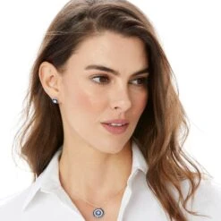 Halo Eclipse Post Earrings -ANA Accessories Shop halo eclipse post earrings silver blue 2 33656a33 792c 45c8 8aa5 f47641991428