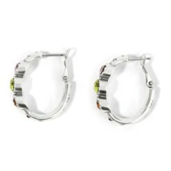 Halo Gems Trio Hoop Earrings -ANA Accessories Shop halo gems trio hoop earrings silver multi 2