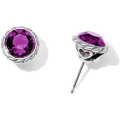 Iris Stud Earrings -ANA Accessories Shop iris stud earrings silver amethyst 0
