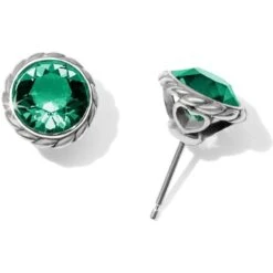 Iris Stud Earrings -ANA Accessories Shop iris stud earrings silver emerald 0