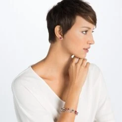 Iris Stud Earrings -ANA Accessories Shop iris stud earrings silver ruby 2