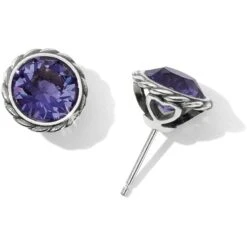 Iris Stud Earrings -ANA Accessories Shop iris stud earrings silver tanzanite 0