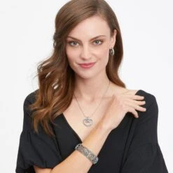 Sea Of Love Crystal Hinged Bangle -ANA Accessories Shop sea of love crystal hinged bangle silver blue 2