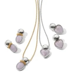 Venus Post Drop Earrings -ANA Accessories Shop venus post drop earrings gold lilac 2